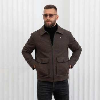 Мужское демисезонное пальто большого размера UF-fashion 119- двл DV MEN'S 60 шоколадный
