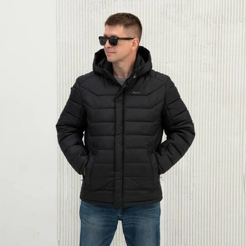 Чоловіча демісезонна куртка великого розміру UF-Fashion 67-(сф) 64 чорний
