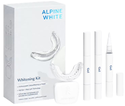 Zestaw do wybielania zębów Alpine White Whitening lampa LED + żel wybielający 6 ml + ustnik + skala odcieni zębów (7640184630292)