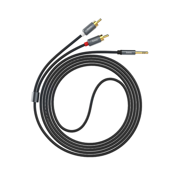 Аудио-кабель RCA 2xRCA 3.5mm длина 1.55м цвет Металлический серый Hoco UPA10