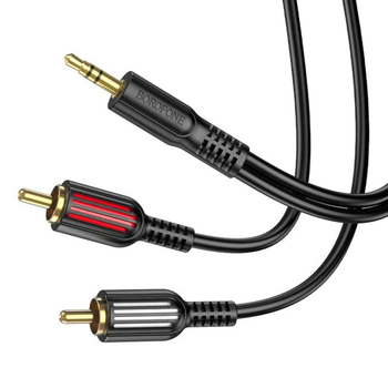 Кабель Aux 1м на 2 RCA Borofone BL11 для подключения аудиоустройств
