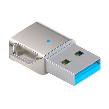 Перехідник USB 3.1 на Type-C / OTG адаптер (тато-мама) / PD, 10 Гб/с / Сріблястий