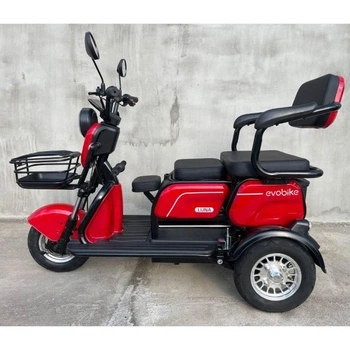 Электроскутер трехколесный EVOBIKE Luna TRIO PRO 1200W 60V 20Ah (2026) со съемным графеновым аккумулятором и пассажирским сиденьем | Красный