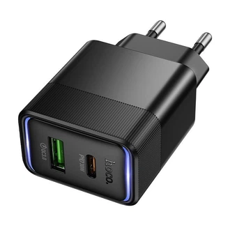 Адаптер сетевой HOCO Lounge charger CS112A |1A/1C, 30W/3A, PD/QC| 5262150