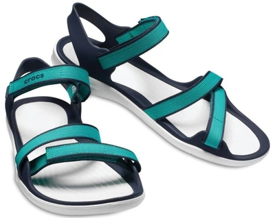 Дитячі сандалі Crocs Swiftwater Webbing Light Blue (33/34, блакитні)