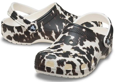 Дитячі крокси Crocs kids Classic Animal Print Clog Black/White (33/34, чорний)
