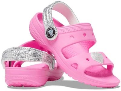 Дитячі крокси сандалії для дівчинки Crocs Classic Glitter Sandal Pink (25/26, рожевий)