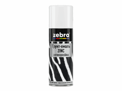 Грунт-эмаль аэрозольная антикоррозионная ZEBRA ZINC 400 мл