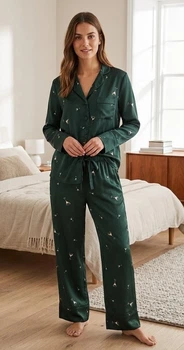 Жіноча шовковиста піжама Marks & Spencer (сорочка та штани) р. UK 6 (XS)