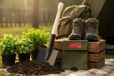 Мала піхотна саперна лопата чорна в чохлі М&М Вид 2 Olive green хакі (214508)