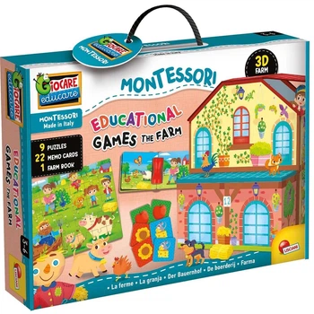 Настольная игра-пазл Lisciani Montessori Educational Games The Farm (укр/англ), EX72736