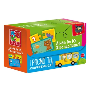 Пазлы Vladi Toys Найди пару Считаем до 10 Кто что ест? (VT5003-01)