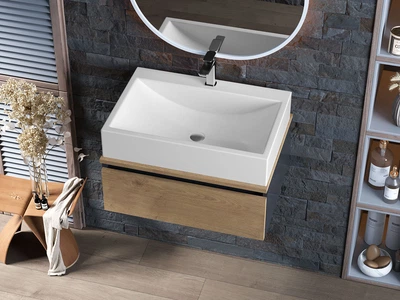 Тумба подвесная Status Ris 60 Дуб, с умывальником Braun