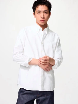 Рубашка хлопковая мужская Uniqlo 236468282 3XL Белая (1161333177)