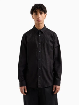 Рубашка хлопковая мужская Armani Exchange 600493644 L Черная (1159895162)