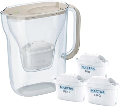 Dzbanek filtrujący Brita Style Essential Piaskowy + 3 wkłady Maxtra Pro Pure Performance