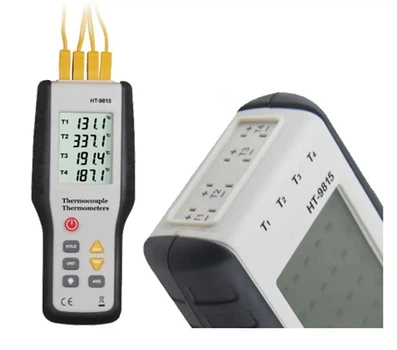 Четырёхканальный термометр с термопарами К-типа Xintest HT-9815 (-200..+1372 °C)