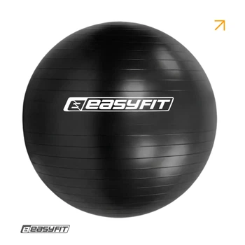 Фитбол EasyFit BalanceBall 55 см черный (гимнастический мяч для фитнеса, упражнений и тренировок)