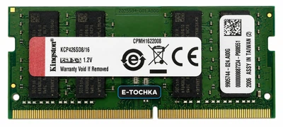 Оперативна пам’ять Kingston SODIMM DDR4-2666 16GB PC4-21300 (KCP426SD8/16)