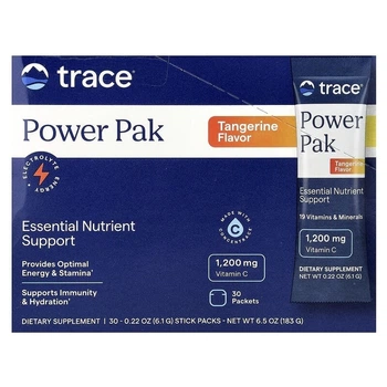 Підсилювачі продуктивності Trace Minerals Електроліти смак мандарина Electrolyte Stamina PowerPak 30 пакетів