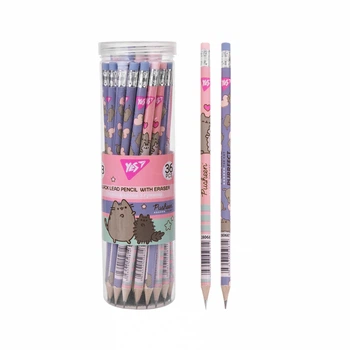 Чернографитный карандаш YES, 1 шт., HB, Pusheen, с ластиком, (280687)