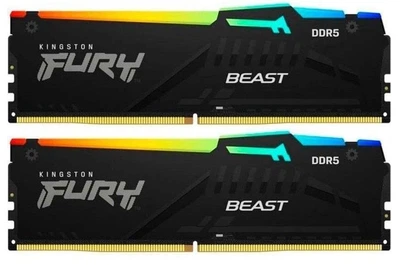 Модуль памяти Kingston DDR5 16GB (2x8GB) 5600 MHz FURY Beast RGB Fury (ex.HyperX) (KF556C36BBEAK2-16)