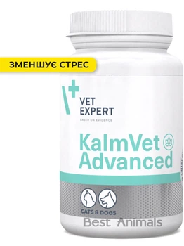 Харчова добавка VetExpert KalmVet Advanced від стресу та тривоги у котів і собак, 60 капсул (5902414212022)