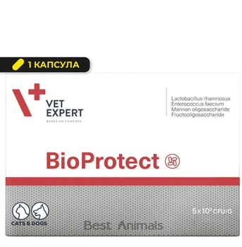 Харчова добавка для мікрофлори кишківника котів і собак VetExpert BioProtect, 1 капсула (5907752658440)