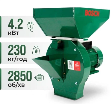 Зернодробилка Bosch BFS 4200+ Мельница 230 кг/ч 2850 об/мин Бункер 10 л