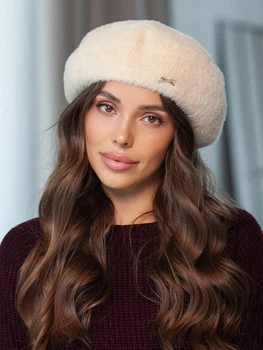Женский берет Alpaca из экомеха бежевый