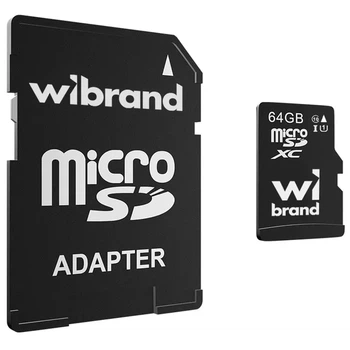 Картка пам'ятi Wibrand 64Gb class 10 (adapter SD) WICDXU1/64GB-A