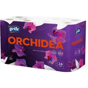 Туалетная бумага Grite Orchidea 3 слоя 24 рулона (4770023348132/4770023351507)
