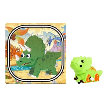 Ігровий набір з динозавром Dino Puzzle Tracks Трицератопс