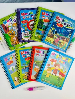 Многократная водная раскраска Magic Water Book с маркером