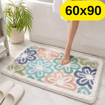 Стильный и практичный коврик для ванной комнаты 60×90 см из кашемира - мягкий, антискользящий, влагопоглощающий KT9000123