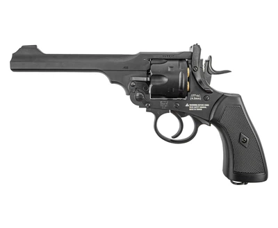 Револьвер CO2 пневматический Borner W&S Black 4.5 мм под стальные шарики BB Webley Scott