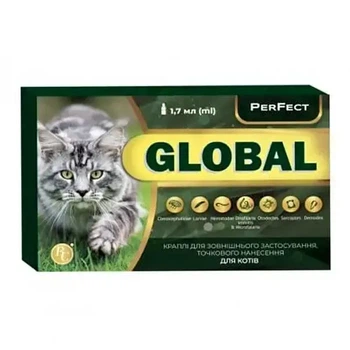 Perfect Global для кошек 1,7 мл — капли на холке от блох, клещей и гельминтов