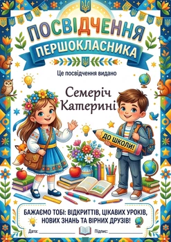 Іменне посвідчення першокласника