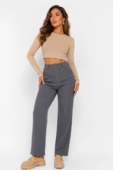 Штаны женские на искусственном меху серого цвета Fashion размер 42-44 (217965)