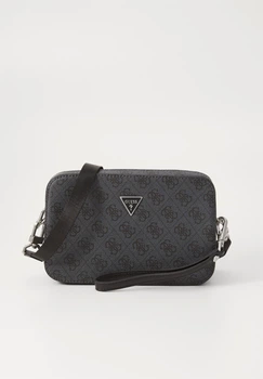Сумка чоловіча unisex Guess Milano через плече сіра з монограмою