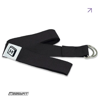 Ремень для йоги EasyFit с петлей (черный)