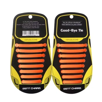 Шнурки для обуви FASTLACES L12 эластичные без завязывания оранжевый (Orange)