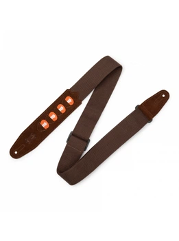 Ремень для гитары Levy's MC2PH-BRN PickPocket Cotton Series (Brown)