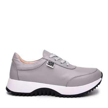 Женские кроссовки ITstyle из натуральной кожи Серые 38 (50643)