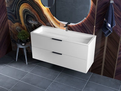 Тумба подвесная Status Juna 120, с умывальником Aria Low 120
