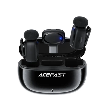 Беспроводная микрофонная система ACEFAST R2 dual-mic 20 часов работы ABS-пластик черный