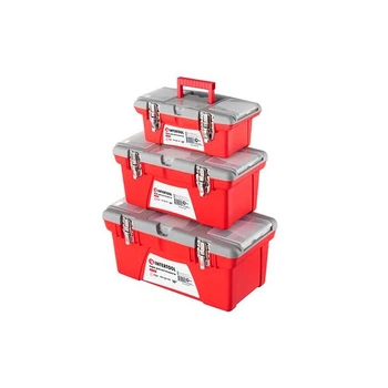 Набор ящиков для инструментов Intertool BX-0513 BX-0516 BX-0518 пластиковые с металлическими замками 3 штуки органайзер для хранения
