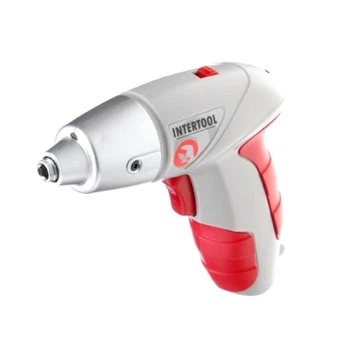 Викрутка акумуляторна Intertool 3 6В з набором біт та торцевих головок 4 Нм 0 6 Агод у кейсі для збирання меблів та побутового ремонту з функцією реверсу та магнітним тримачем для оснащення
