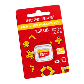 Карта памяти microSD Microdrive 256 ГБ UHS-I U3 V30 A2 Class 10 для смартфона, планшета, консоли и 4K