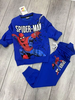 Дитячий спортивний костюм Spider-Man, Людина-павук для хлопчика (світшот і штани) Синій 122-128
